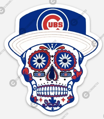 Chicago CUBS Sugar Skull MAGNET - MLB Premium Vinyl Illinois Cover
