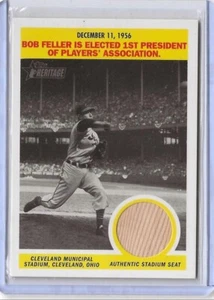 2005 Topps Heritage Flashbacks Seat Relic Bob Feller Indians Stadium - Picture 1 of 2