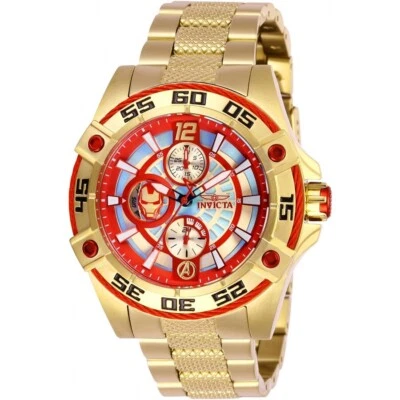 Reloj Invicta Marvel Iron Man 27022 Oro Cuarzo Acero Inoxidable Nuevo Caja Abierta Foto 1 de 4