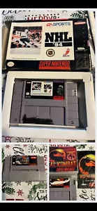 Lot Of 3 SNES Games Mortal Kombat, Street Fighter, NHL 94 . All Tested - Picture 1 of 6