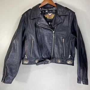 Harley Davidson Motorcycle Womens Leather Studded Jacket Coat Size XL Biker - Picture 1 of 24