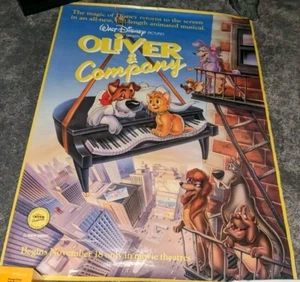 Disney 1988 Original release of Oliver & Company movie poster - Picture 1 of 7