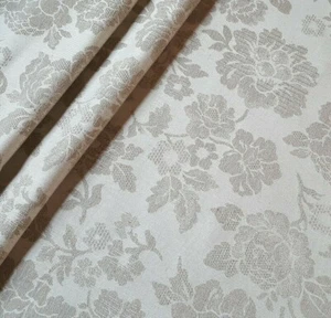 5M Natural LINEN Jacquard Pattern Upholstery Blinds Cushion Fabric Material - Picture 1 of 12