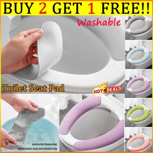 Sedile WC caldo sedile WC lavabile morbido tappetino copertura pad federa 1x - Foto 1 di 24