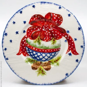 Edelweiss Keramik Teller Servierplatte Weihnachtskugel 33cm - Bild 1 von 1