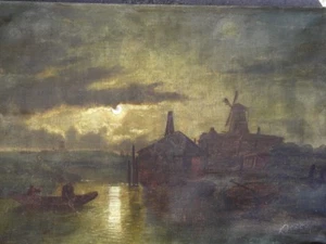 Paesaggio notturno - Inizio sec. XIX - Olio su tela - Foto 1 di 9