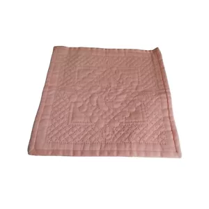 Vintage 1990 hand Quilted square wall hanging Peach Swirl 8.5 x 8.5" Estate Find - Picture 1 of 4
