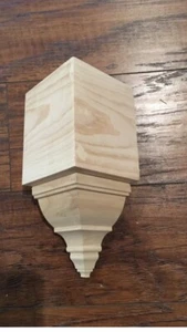 Esquinas de moldura de corona Bloque de esquina interior de pino desnudo para transición de 4 5/8 " - Imagen 1 de 2