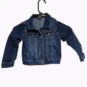 Arizona Jean Co Jeansjacke Kleinkind Größe 4T dunkle Waschung Knopfleiste Mantel - Bild 1 von 4