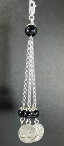 Tassel solid 925 silver Stainless Steel Swarovski Crystal 100mm JCE14 xx - Picture 1 of 4