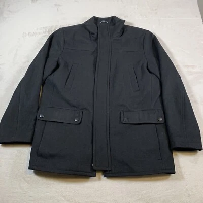 Kenneth Cole Jacket Mens Medium Black Coat Zip Up Wool Blend Bomber Reaction - Image 1 of 4
