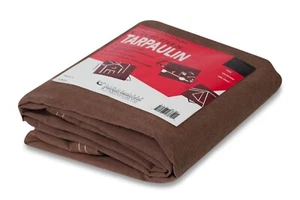 Chicago Canvas & Supply 8' x 10' Cut Size Brown 16 oz Heavy Duty Canvas Tarp - Picture 1 of 6