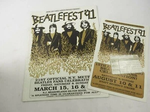 Beatlefest "91" Chicago Program Flier and ticket stub - Picture 1 of 9