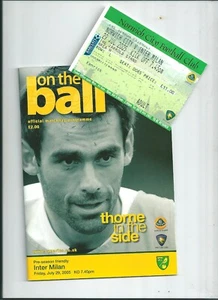 NORWICH v INTER MILAN P.S.F. 2005-06 INC.TICKET - Picture 1 of 1