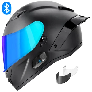 NUEVO CON ETIQUETAS GDM DEMON Intercomunicador Bluetooth Casco de Motocicleta Negro Mate S-M-L-XL-XXL - Imagen 1 de 11