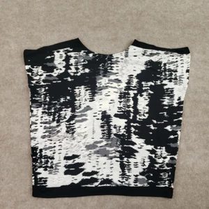 Donna Karan Pajama Top Womens Black White Abstract Stretch V Neck Sleeveless M - Picture 1 of 8