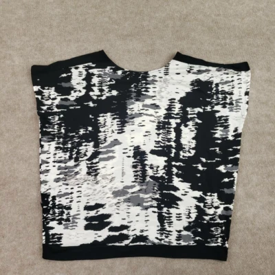Donna Karan Pajama Top Womens Black White Abstract Stretch V Neck Sleeveless M - Image 1 of 4