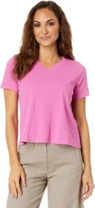 Eileen Fisher T-Shirts Women's 1X Pink Organic Cotton Short Sleeve V-Neck JDM442 - Picture 1 of 12