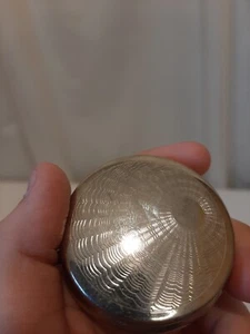 Portable Pocket Ashtray w/ Lid Stainless Steel & Clam like Etched Design - Picture 1 of 14
