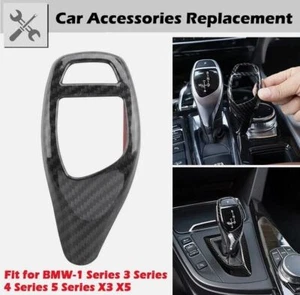 For BMW F30 F20 F10 F15 F25 X5 X3 Carbon Fiber Style Gear Shift Knob Cover Trim - Foto 1 di 7