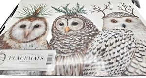 Hester & Cook Winter Owls Pad of 30 Paper Placemats 18.5 x 12.5" New - Picture 1 of 5