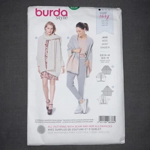 BURDA PATTERN - 6336 LADIES JACKET CAPE ATTACHED SCARF 8-18 PLUS UNCUT - Picture 1 of 4