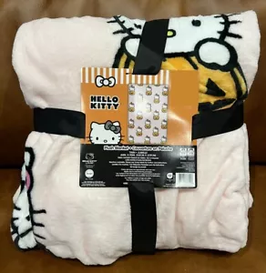Hello Kitty Pink Pumpkin Plush Blanket Twin XL 60x96 Halloween Fall TikTok - Picture 1 of 4