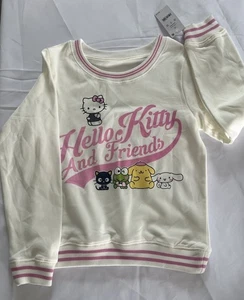New Sanrio Girls Hello Kitty & Friends Dreamy Sweatshirt Ivory Girls Size Large - Picture 1 of 1
