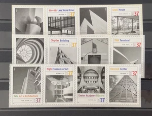 Scott #3910a-l, 37c Modern American Architecture Singles Set, MNH (R5-50) - Bild 1 von 1