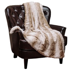 Chanasya Fuzzy Faux Fur Falling Leaf Embossed Throw Blanket - Super Soft and War - Picture 1 of 2