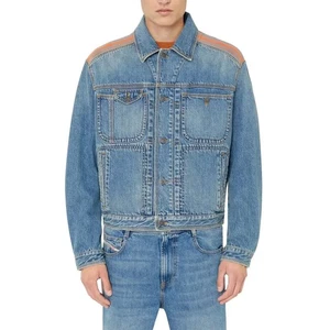 DIESEL D BAS 0EIAW Mens Trucker Jacket Long Sleeve Cotton Denim Jacket Blue NEW - Picture 1 of 6