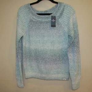 NWT Abercrombie Kids Girls Sweater size 13/14 Heather Blue Green Knit A&F Moose - Picture 1 of 3