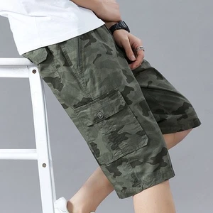 Pantalones Cortos de Trabajo para Hombres Combate Carga Camuflaje Bolsillos Verano Pantalones Cortos Algodón Cremallera Pantalones - Imagen 1 de 10