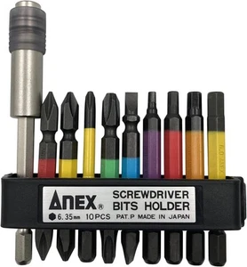 NEW ANEX ACMH9-E Color Bit Extension Holder Set of 9 + Holder - Picture 1 of 4