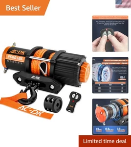 Advanced Waterproof Winch 4500 lb Synthetic Rope with Integrated Wireless Remote - Bild 1 von 9