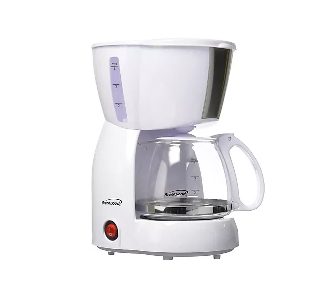 Brentwood 4-Cup Coffee Maker TS-213W , 650W | Color White - Image 1 of 4