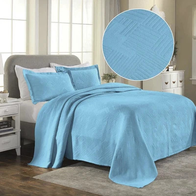 Комплект покрывал и наволочек с геометрическими ладами, постельное белье из 3 предметов хлопок жаккард матлассе - Изображение 1 из 4