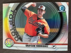 2020 Bowman Chrome Grayson Rodriguez #BTP-40 Scouts Top 100 Refractor - Picture 1 of 2