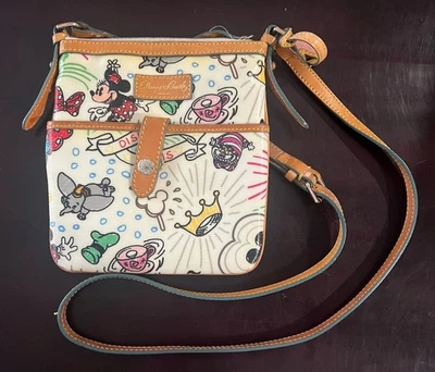 Bolsa de ombro rara Dooney & Bourke Disneyland Paris bolsa esboço - Imagem 1 de 4