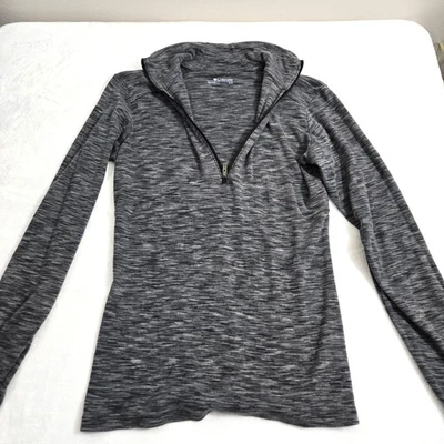 Columbia Manga Larga Atlético Mujer Medio Gris Top Manga Larga Elastizado 1/4 Cremallera Foto 1 de 4