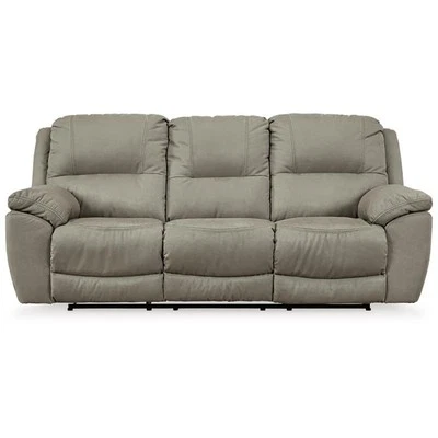 Ashley Furniture Next-Gen Gaucho Faux Leather Reclining Sofa in Light Gray - Image 1 of 4