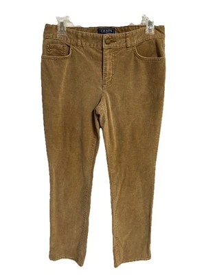 Chaps Ralph Lauren Womens Corduroy Pants Size 4p Petite Brown Stretch Cotton - Image 1 of 4