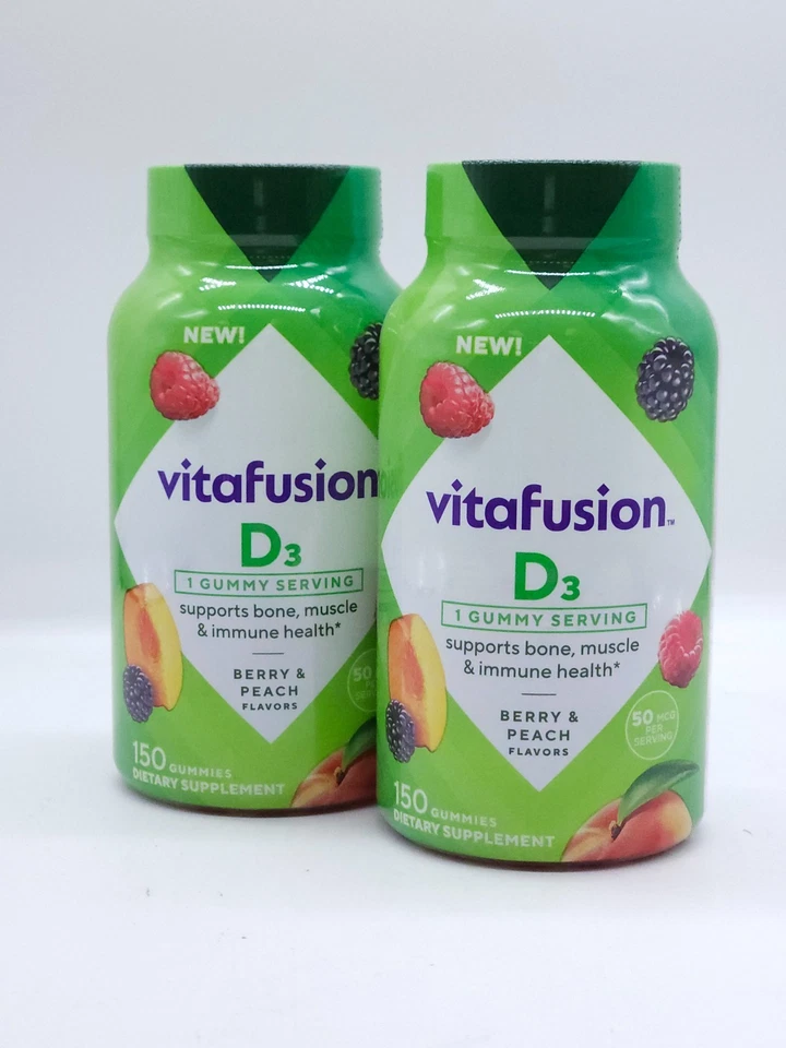 Vitafusion Vitamin D3 Gummy Vitamins 150 Ct Berry & Peach EXP 03/27