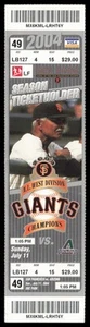 San Francisco Giants Ticket 11. Juli 2004 vs Arizona Diamondbacks Grissom HR - Bild 1 von 2