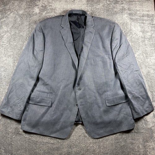 Michael Kors 54R Blazer Uomo Cappotto Sportivo Grigio Blu Lana Seta 2 Bottoni Birdseye