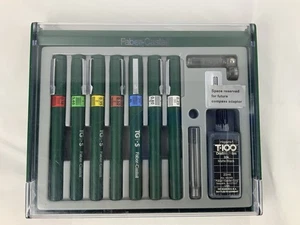 Faber-Castell TG1-S Technical Drawing Pen Set 6 Pens w/ Ink – Drafting Kit - Picture 1 of 3