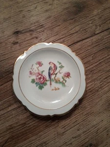 Royal Bayreuth Alemania 3.5" Miniatura Cuchara Descanso/Plato Baratija Pájaro Floral - Imagen 1 de 8