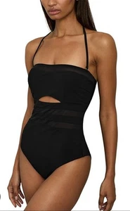 Reiss Luna Underwrite Bandeau OnePiece black Swimsuit Size UK 10/US 6 NEW - Picture 1 of 4