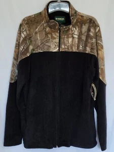 Chaqueta polar Outdoor Life para hombre talla grande bolsillos con cremallera completa roble musgo camuflada negra - Imagen 1 de 13