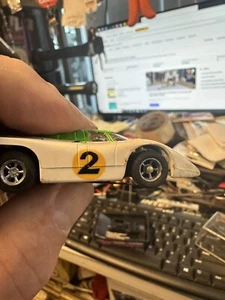 AFX Aurora #2 Porsche 917 White Green Le mans Racer Magnatraction Slot Car - Picture 1 of 6